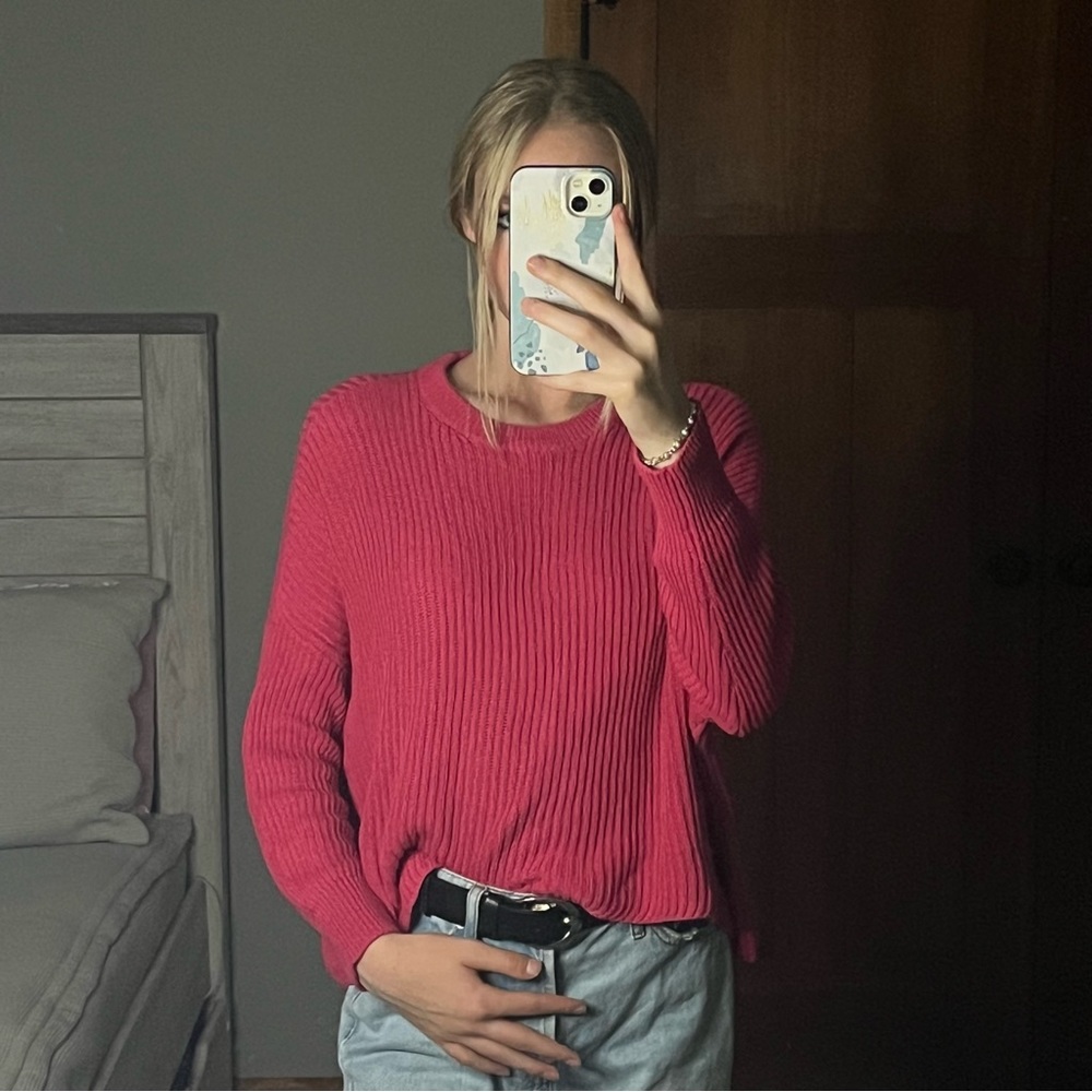 Women’s Pink Cotton On Cropped Knit Sweater